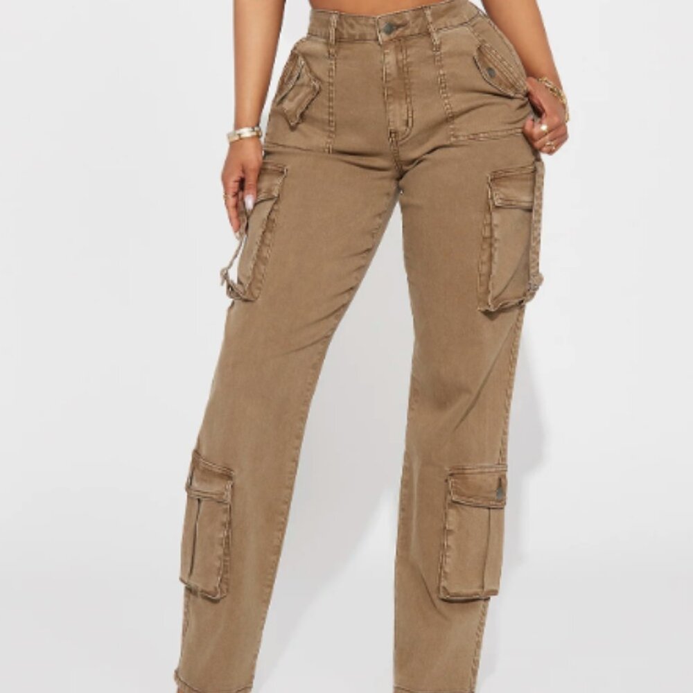Nothing Left To Say Cargo Jeans - Olive Size 5